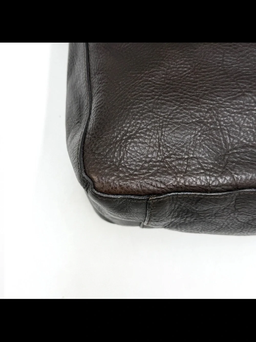 Mulberry Dark Brown Leather Messenger with Tan Canvas Strap